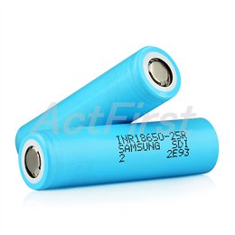 SAMSUNG INR18650-25R 2500mAh 12C 30A High-drain ハイドレイン リチウムイオンバッテリー